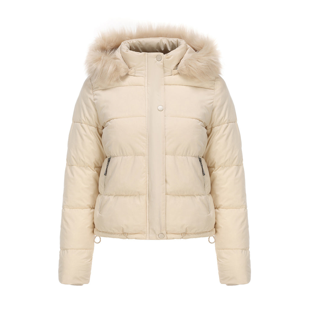 Women’s Bubble Jacket with Detachable Hood and Pockets
