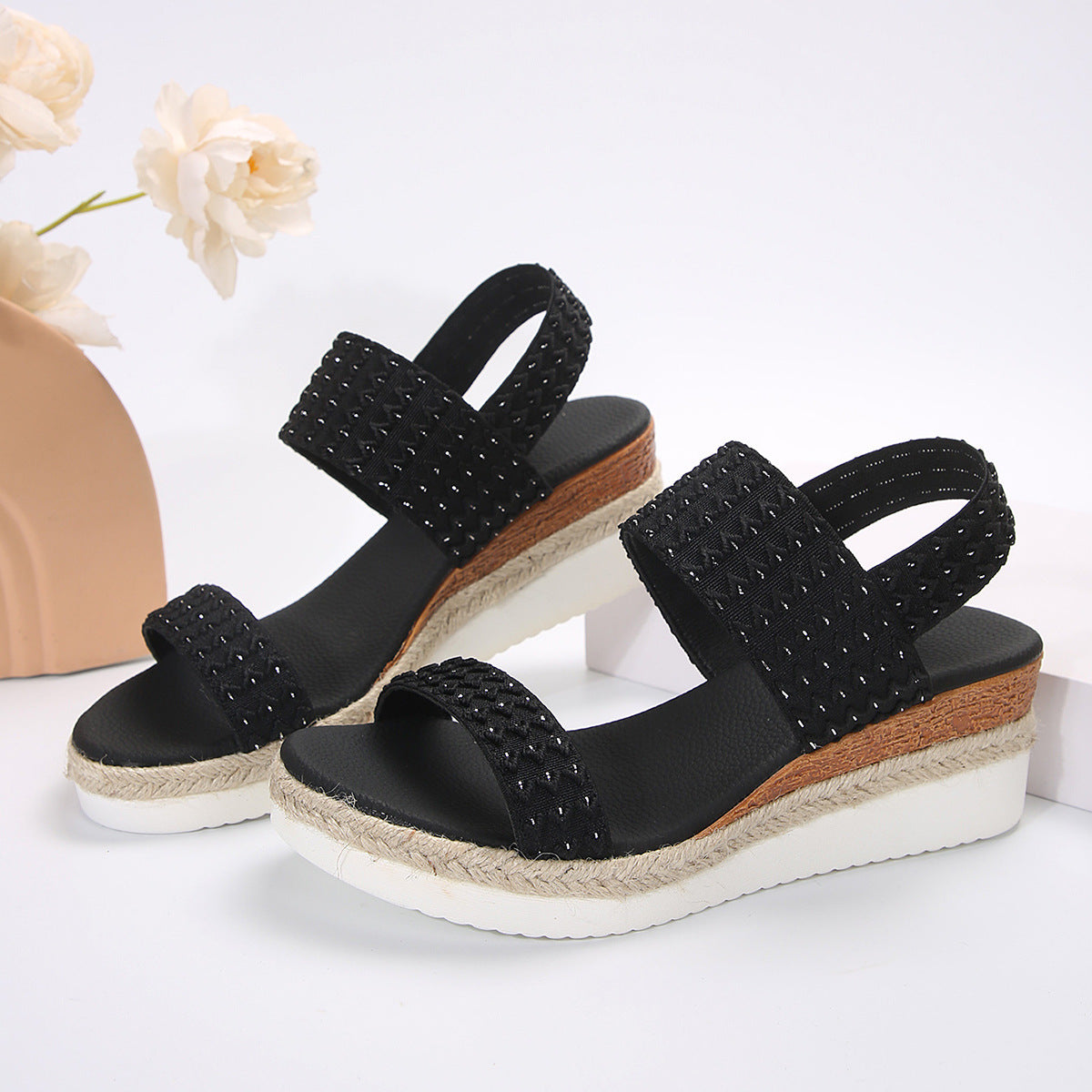 Women’s Wedge Sandals with Ankle Strap in 3 Colors