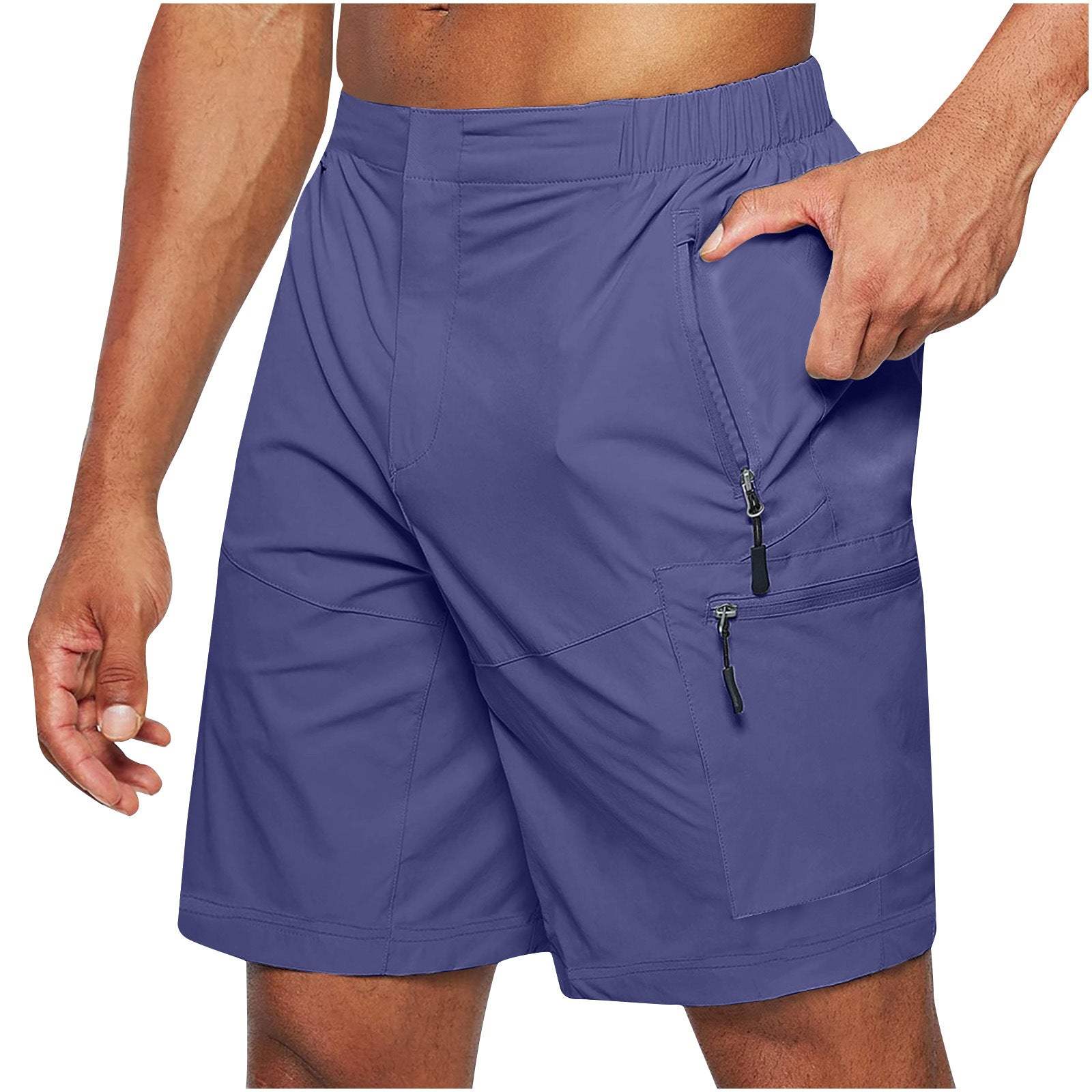 Men'S Casual Elastic Waist Strap Summer Shorts Casual Fit Fashion Outdoor Long Shorts For Men Knee-Length Straight Leg Pants Shorts