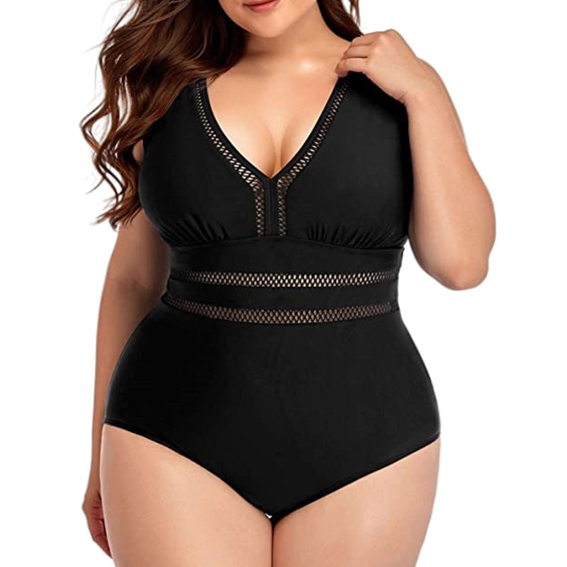 Women's One Piece Swimsuit with Mesh S-5XL - Wazzi's Wear