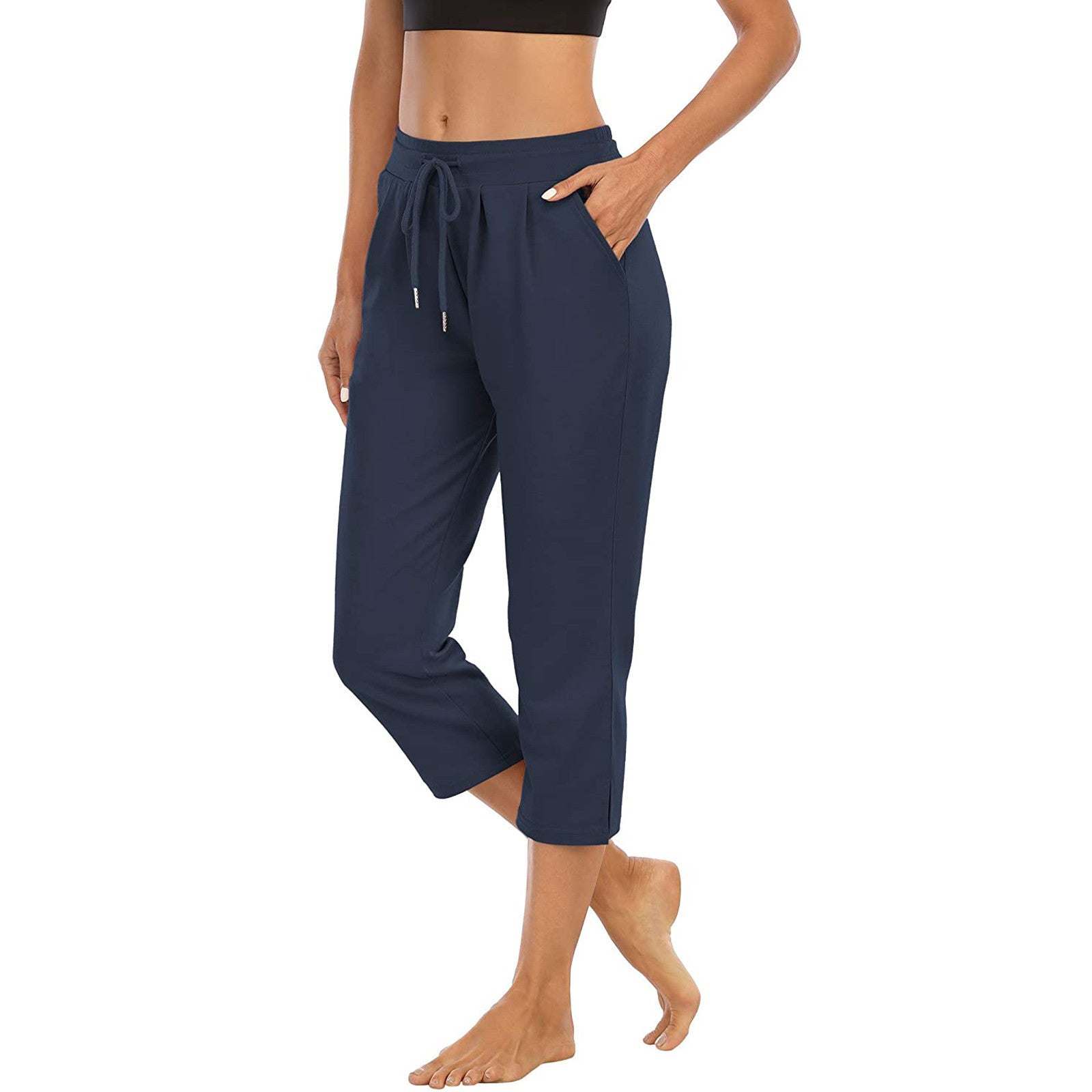 Women's Capris with Drawstring and Pockets