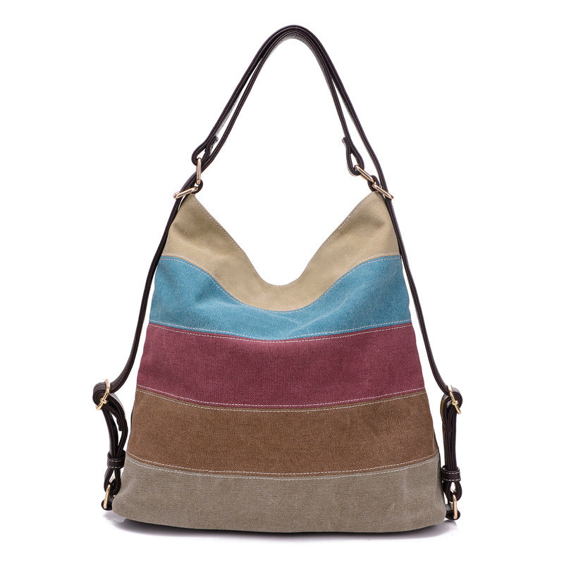 Women’s Colorblock Canvas Shoulder Messenger Bag - Wazzi's Wear