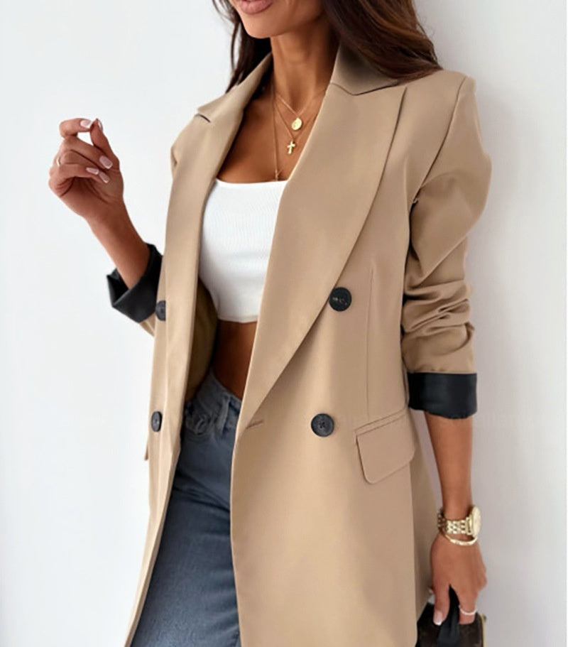 Women's Single Breasted Blazer with Flap Pockets