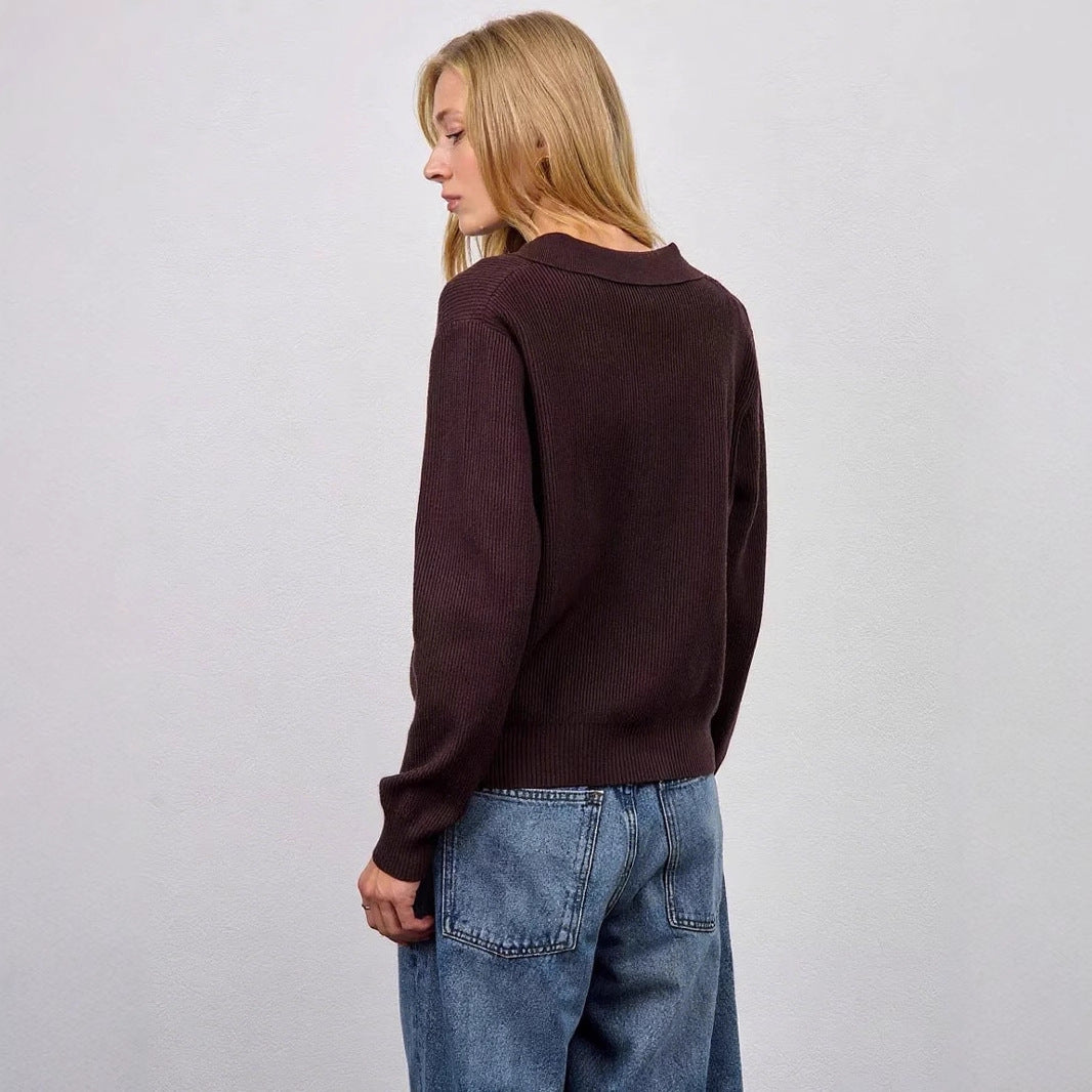 Women's V-neck Casual Fashionable Knitted Cardigan