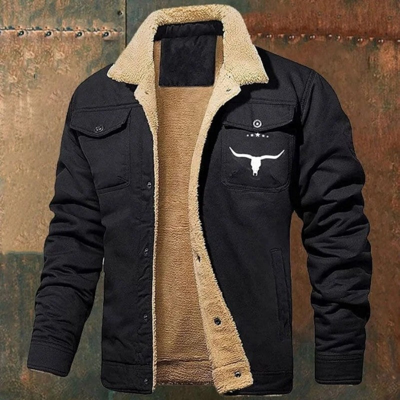 Men's Fleece-Lined Jacket with Collar in 4 Colors S-5XL - Wazzi's Wear
