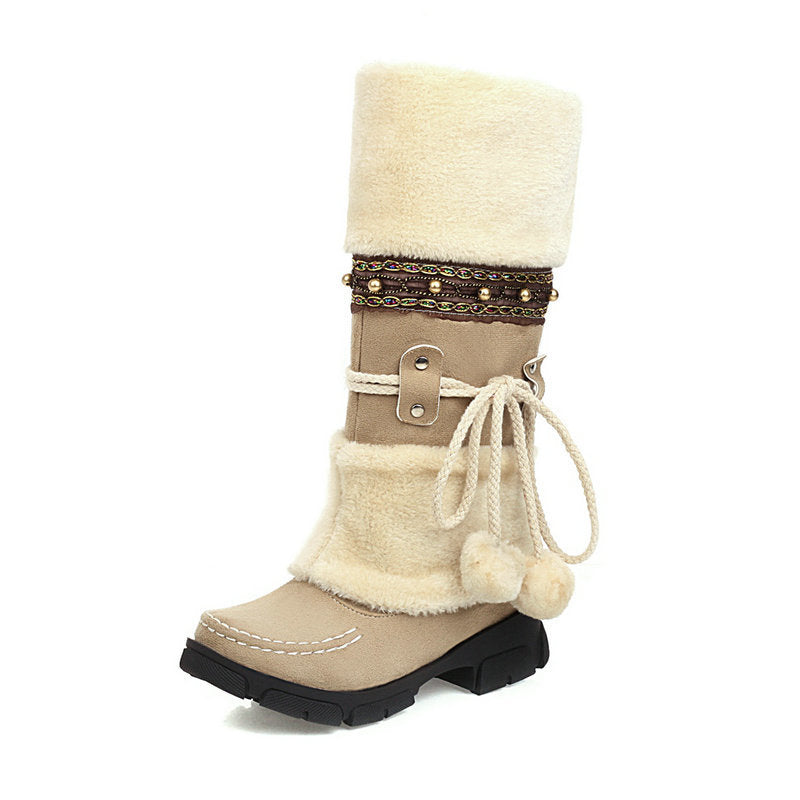 Women's Mid Calf Suede Moccasin Boots in 4 Colors - Wazzi's Wear