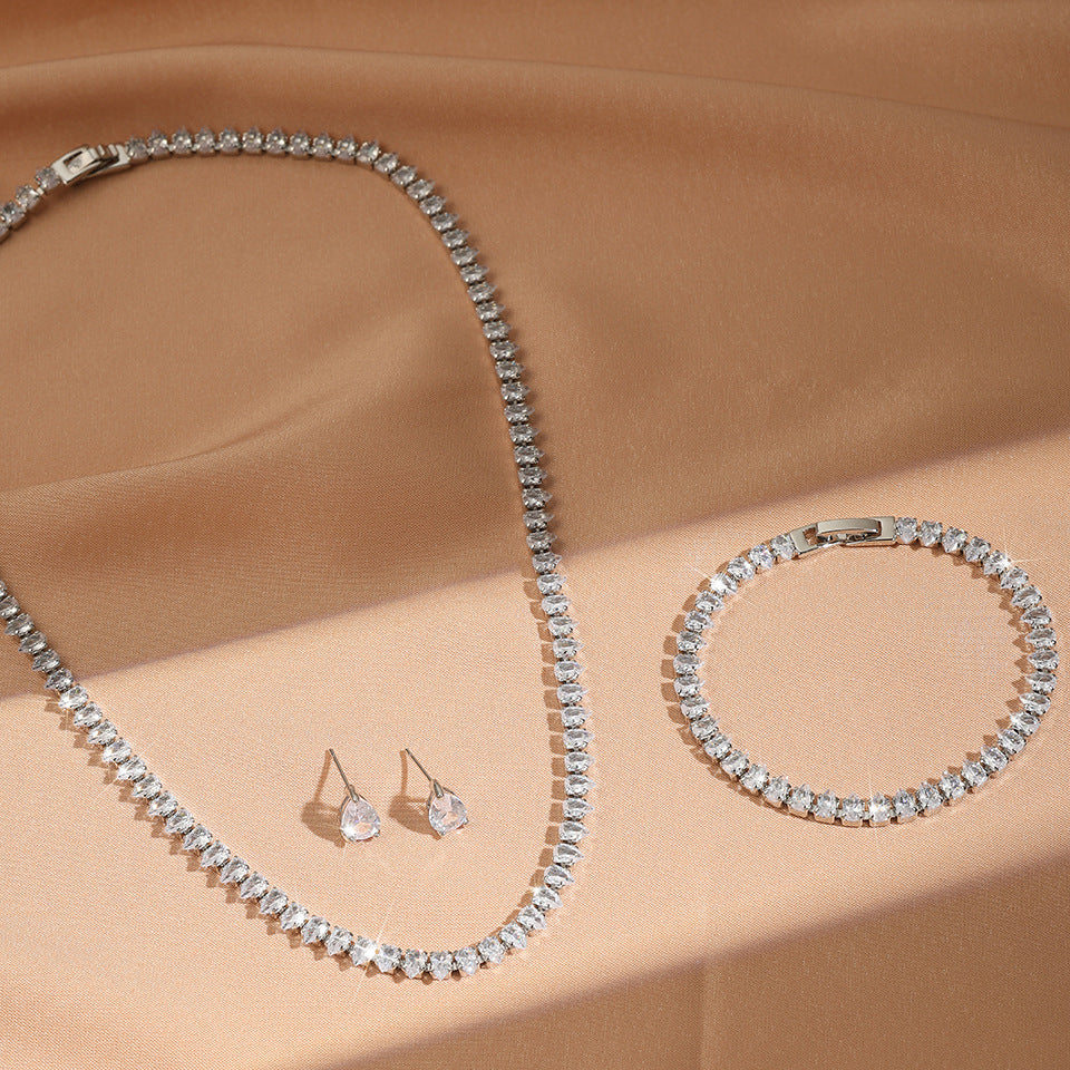 Simple And Elegant Zircon Jewelry Set
