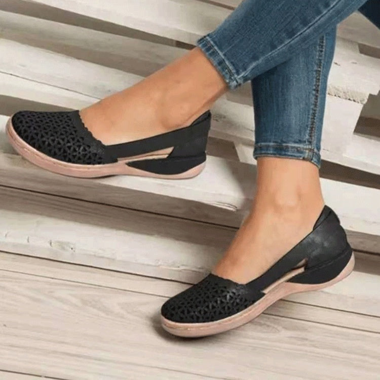 Zapatos planos sin cordones de color liso para mujer