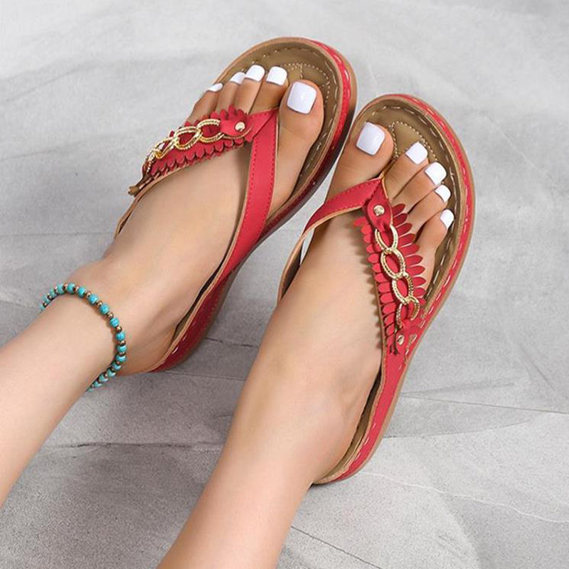 Sandalias Chanclas de Cuña para Mujer con Cadena en 3 Colores