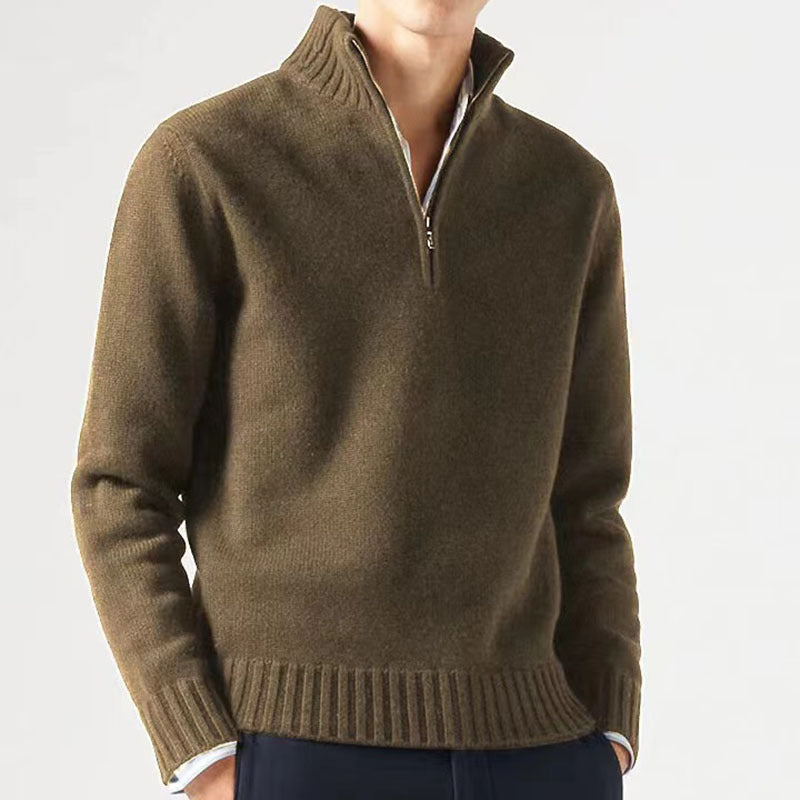 Thick Half-Zip Long Sleeve Men’s Sweater