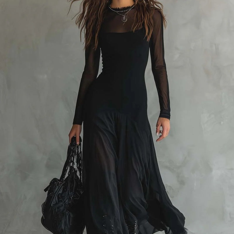 服/ファッション Long Elegant Maxi Dress Elegant Sexy Long Sleeve Solid Waist Maxi Dress | Wazzi's Wear