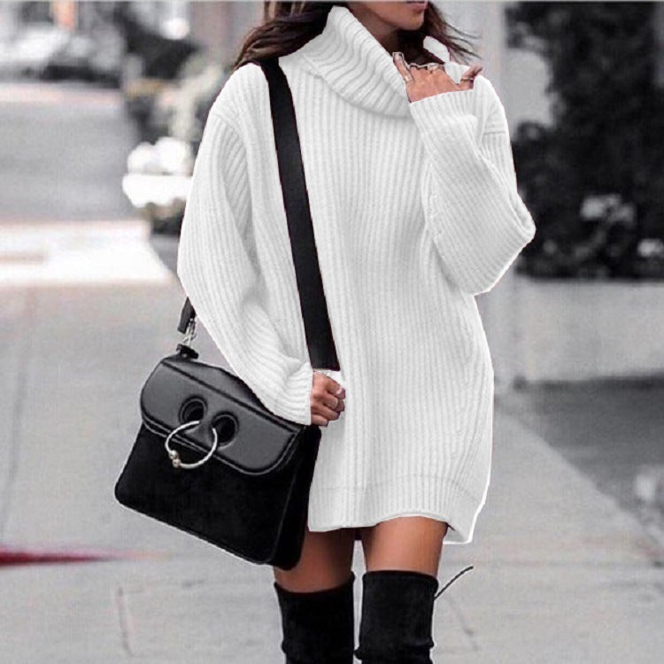 Women’s Long Sleeve Turtleneck Sweater Dress