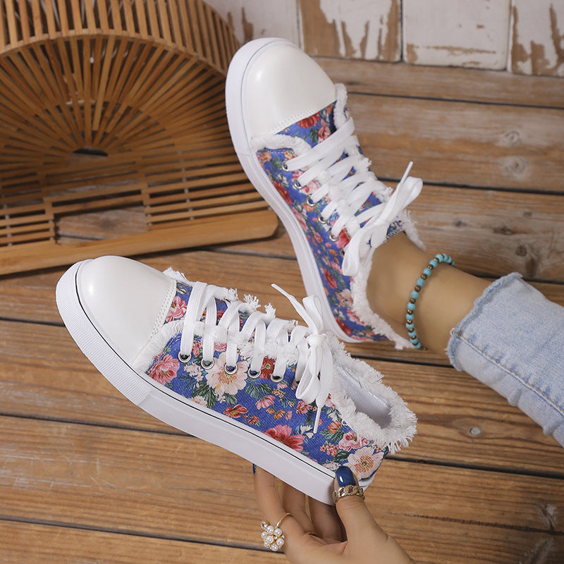 Women’s Patterned Canvas Sneakers - Wazzi's Wear