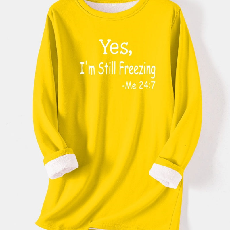 Women's I’m Still Freezing Long Sleeve Fleece Nightdress in 12 Colors S-5XL - Wazzi's Wear