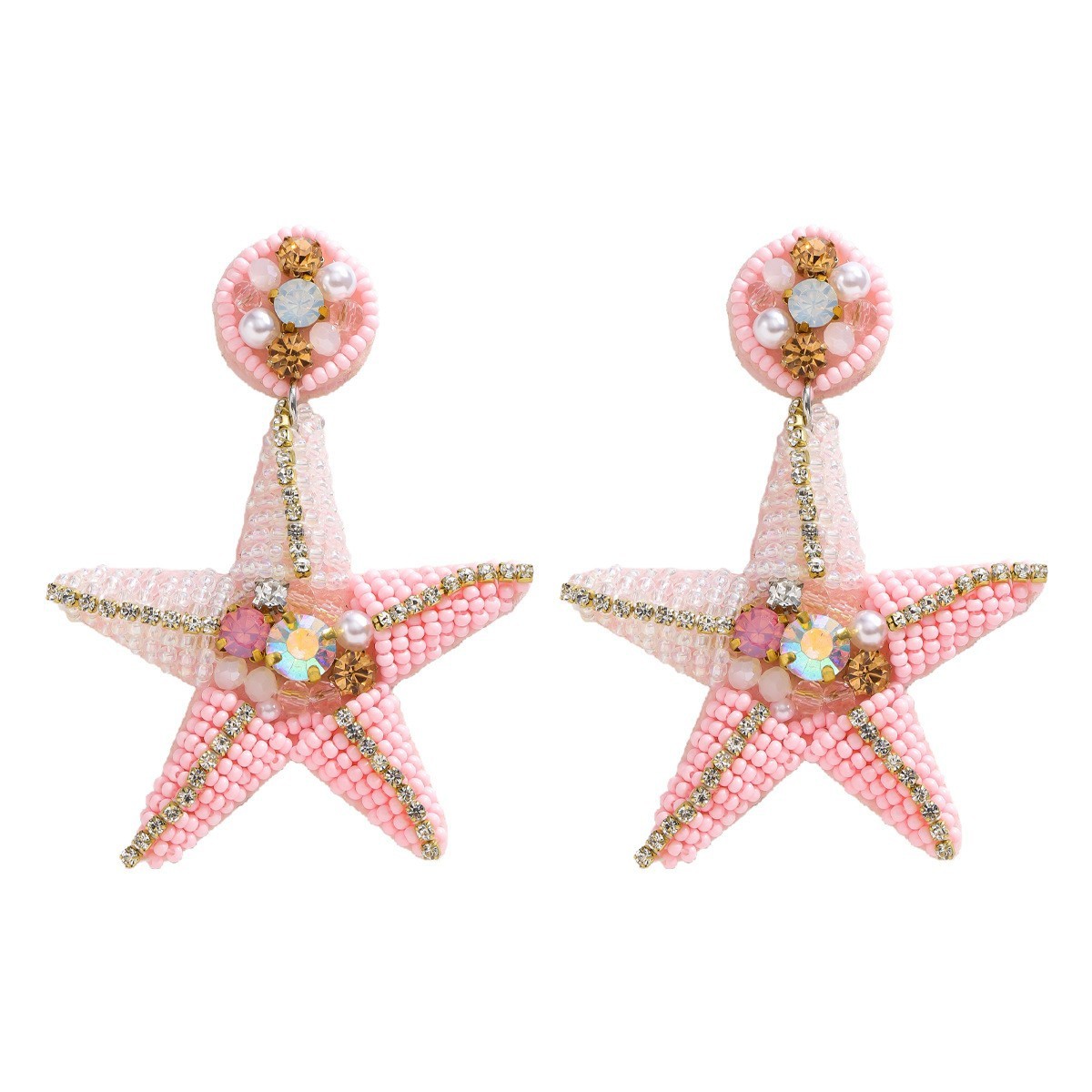 Bead Diamond Turtle Starfish Bird Shell Beaded Earrings