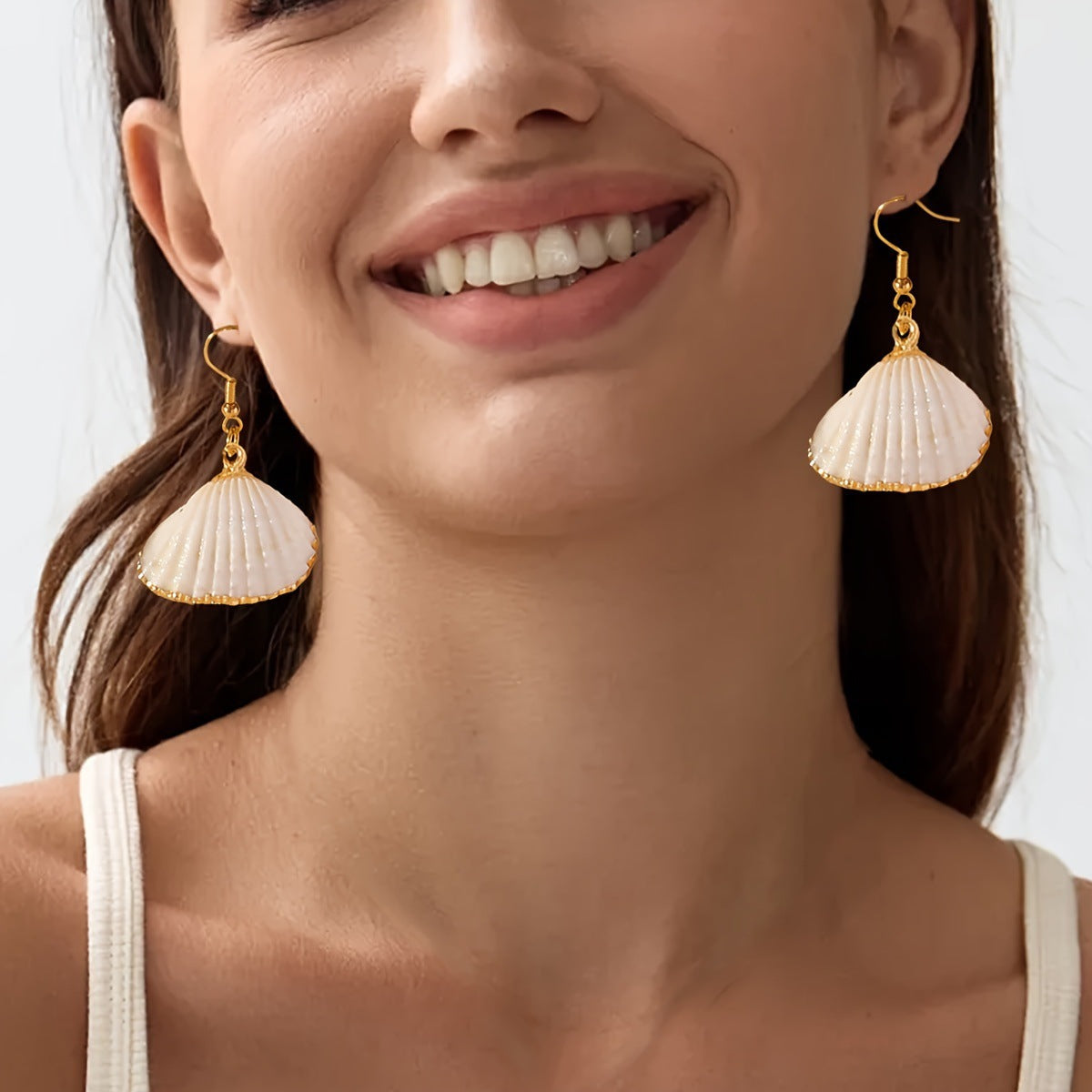 Vacation-style Earrings For Women Natural Seashells Summer Beach Look