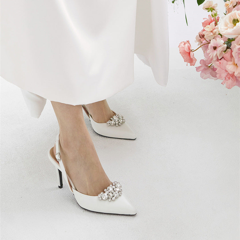 Pointed Toe High Stiletto Heel Bridal Wedding Shoes
