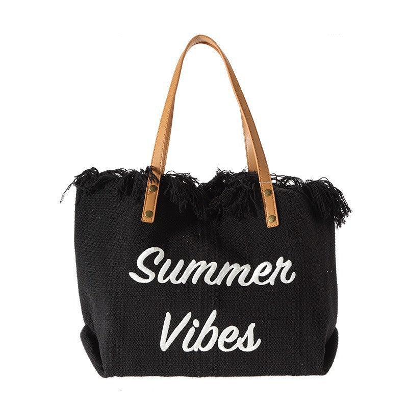 Women’s Summer Vibes Beach Bag Tote in 5 Colors - Wazzi's Wear