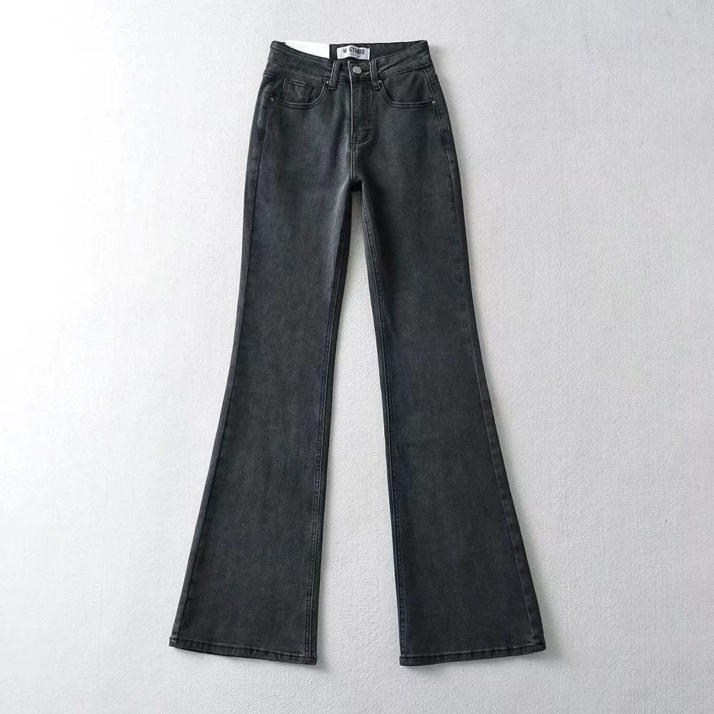 Women's Flare Jeans with Back Heart Pockets in 4 Colors XS-L - Wazzi's Wear