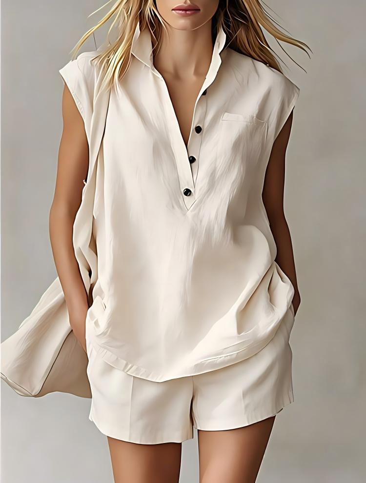 Women's Casual Sleeveless Short Set