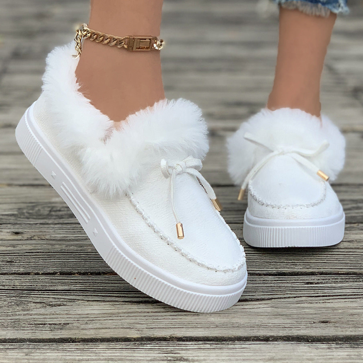 Women’s Plush Suede Platform Slippers