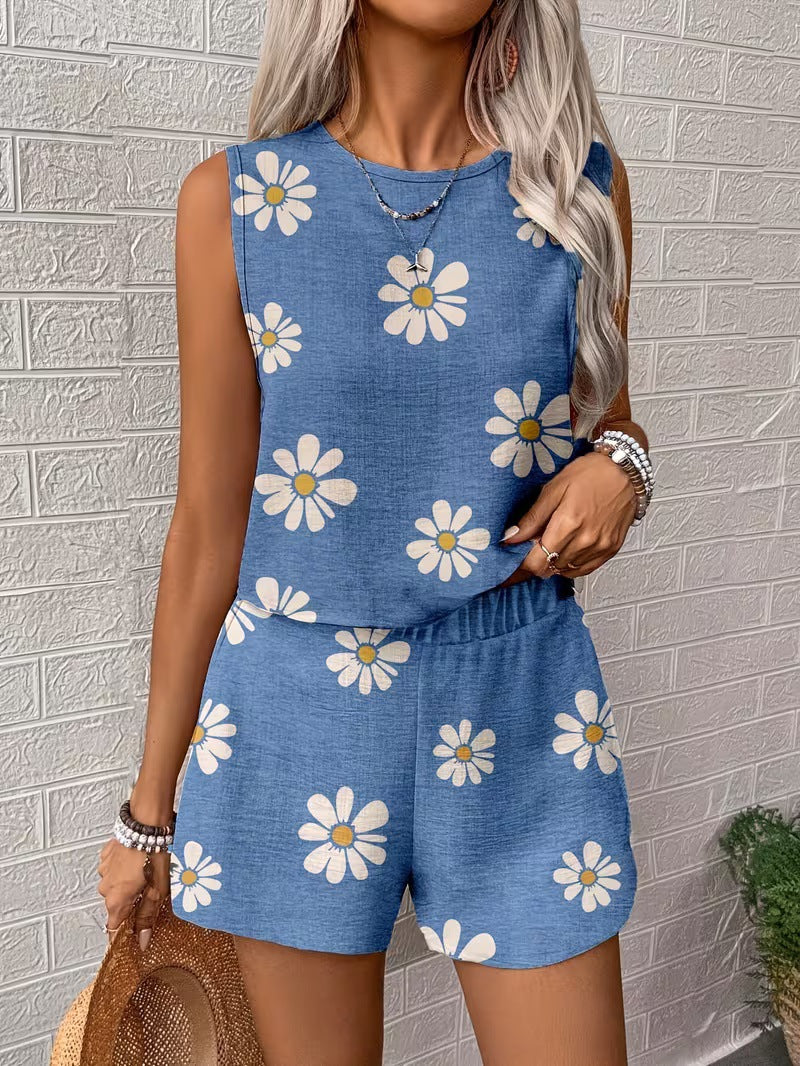 Womens Tank Top And Shorts Two-piece Set