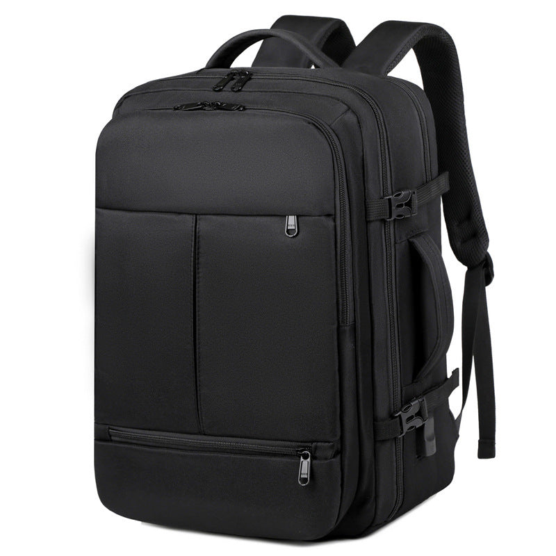 Large Capacity Solid Colour Waterproof Backpack with USB Port