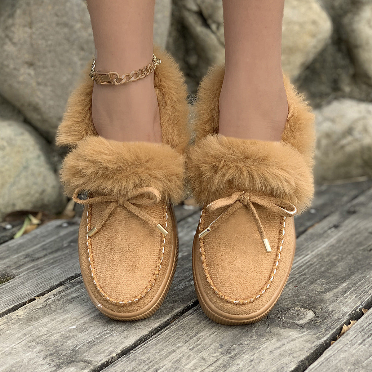 Women’s Plush Suede Platform Slippers