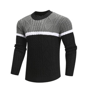 Men’s Knit Long Sleeve Colorblock Sweater S-XXL - Wazzi's Wear