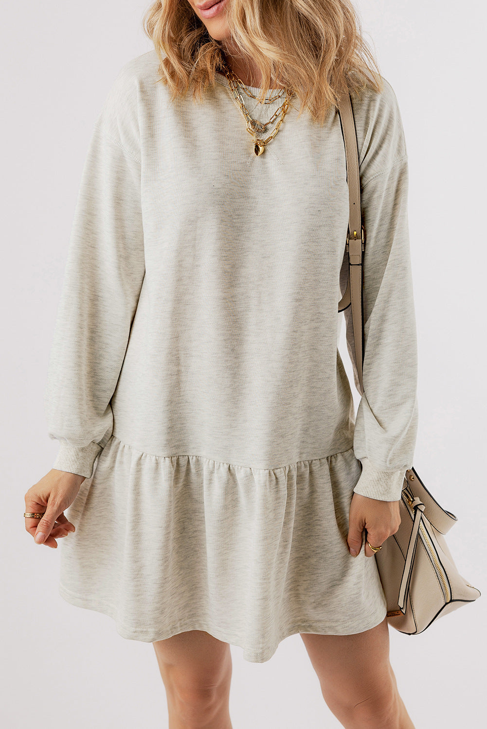 Long Sleeve Sweater Dress Women's Knee-length