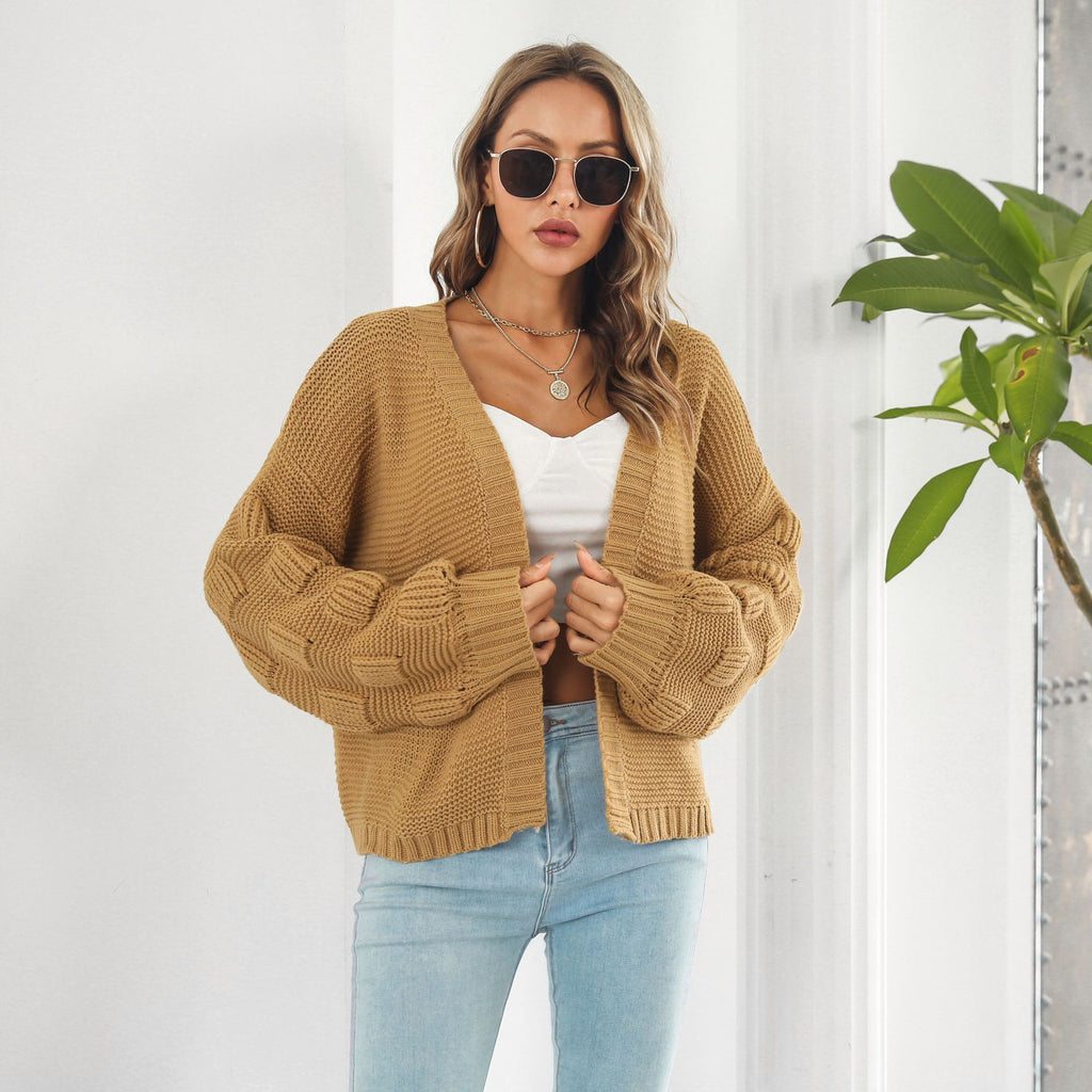 Women’s Long Sleeve Knit Cardigan Sweater in 2 Colors S-L - Wazzi's Wear
