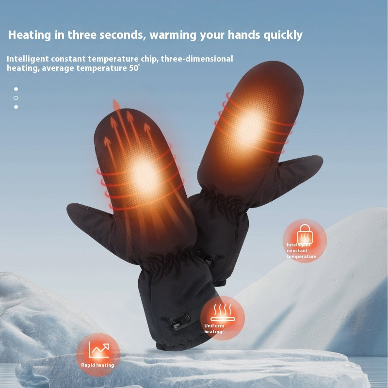 Thermal Windproof and Waterproof Heated Mittens