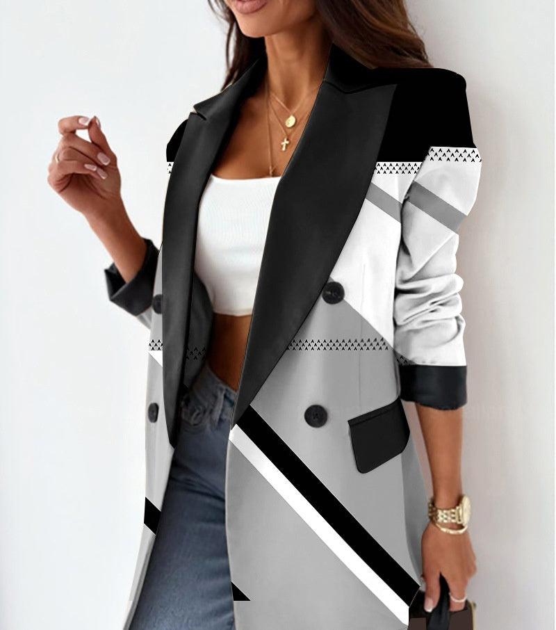 Women's Single Breasted Blazer with Flap Pockets