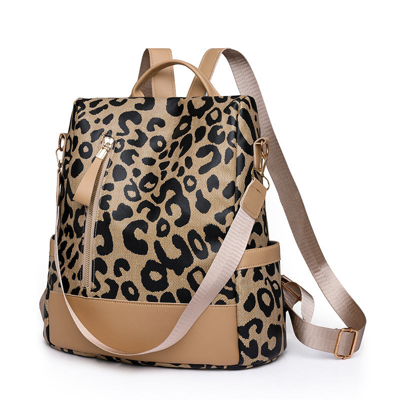 Women’s Waterproof Leopard Print Fashion Shoulder Bag Backpack