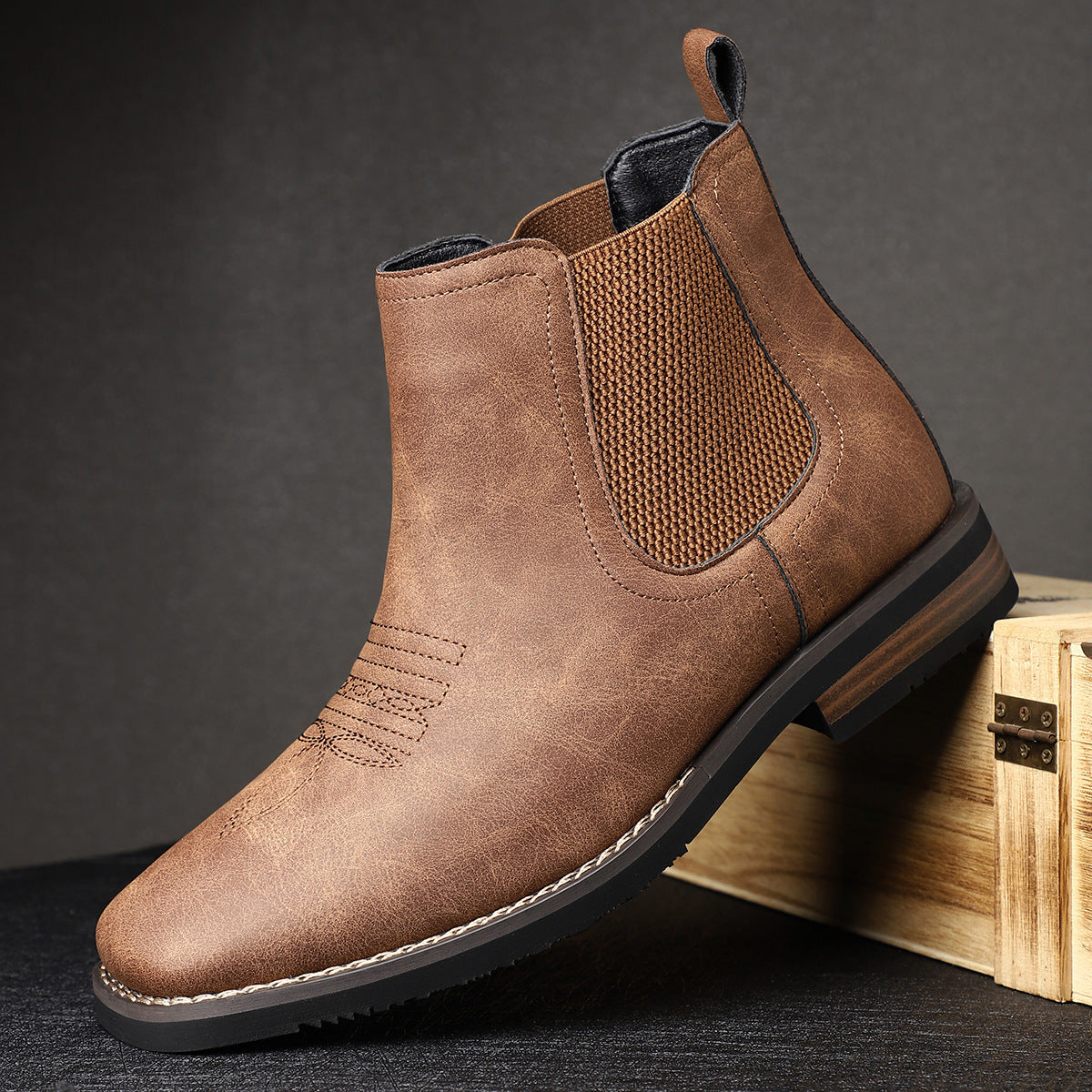 Men's Autumn And Winter Casual British Style Mid-calf Martin Boots