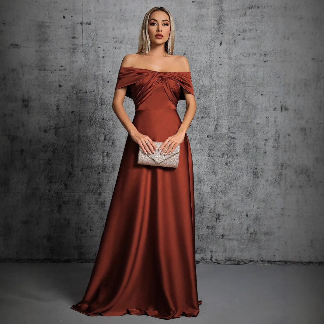 New Off-shoulder Sexy Cocktail Party Christmas Party Bottoming Dress
