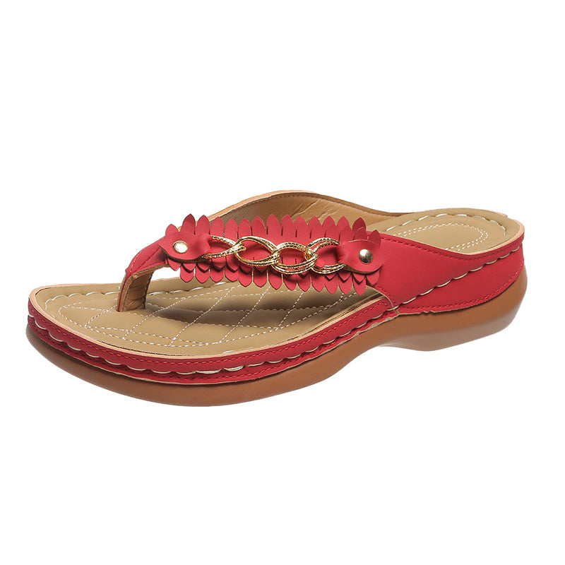 Sandalias Chanclas de Cuña para Mujer con Cadena en 3 Colores