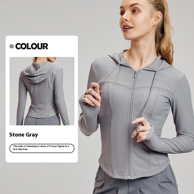 Long Sleeve Yoga Wear Coat Slim Fit Slimming Women