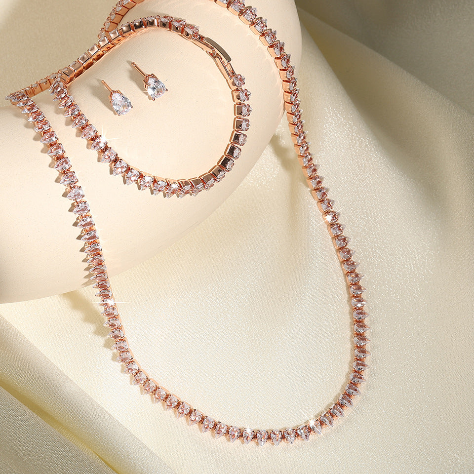 Simple And Elegant Zircon Jewelry Set