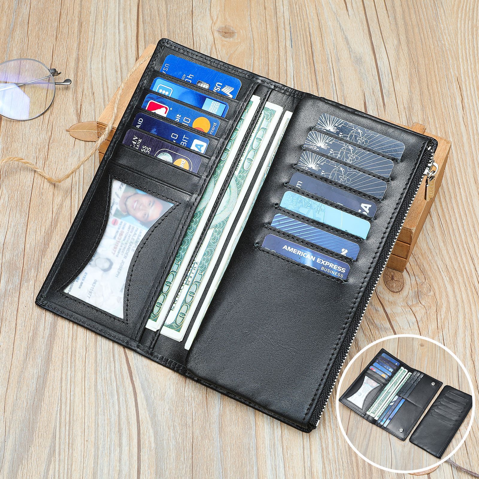 Men's Black Leather Wallet