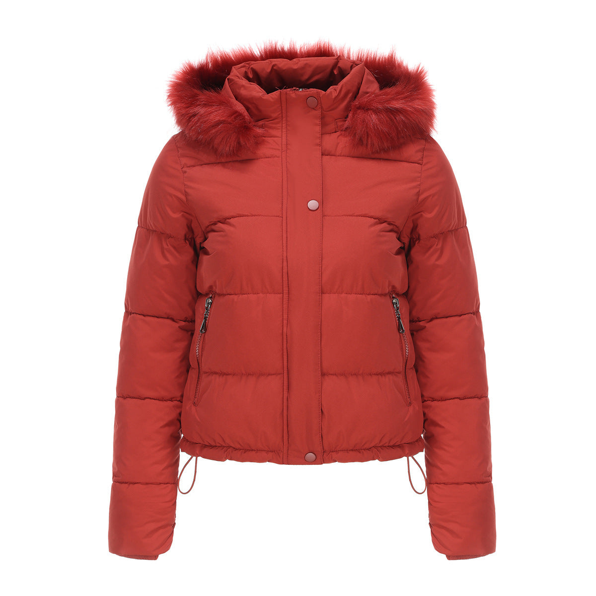 Women’s Bubble Jacket with Detachable Hood and Pockets