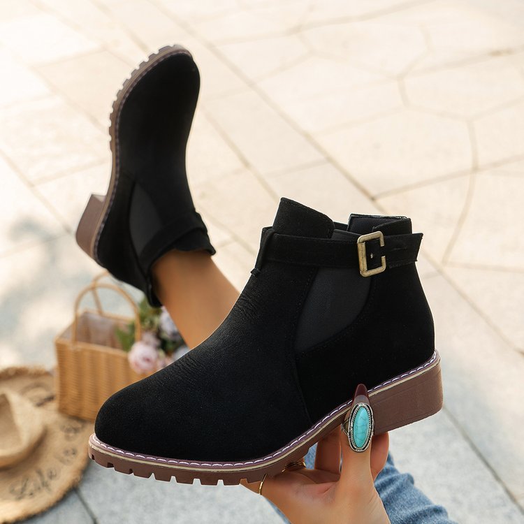 Women’s Low Chunky Heel Ankle Boots