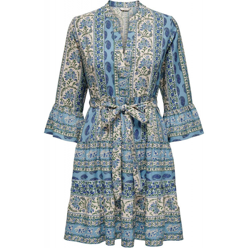 Elegant Relaxed-fit Strap Print Dress