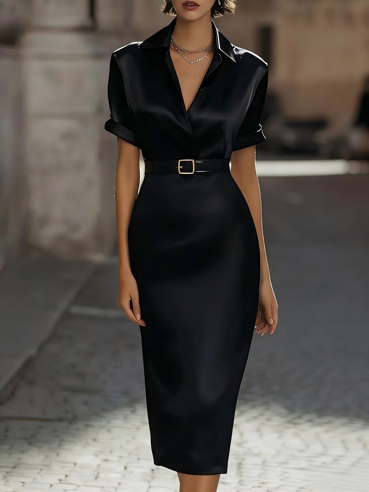 Women's Slim-fit Waist-cinching Dress