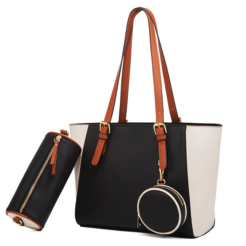 Women’s Colorblock Shoulder Bag Three Piece Set