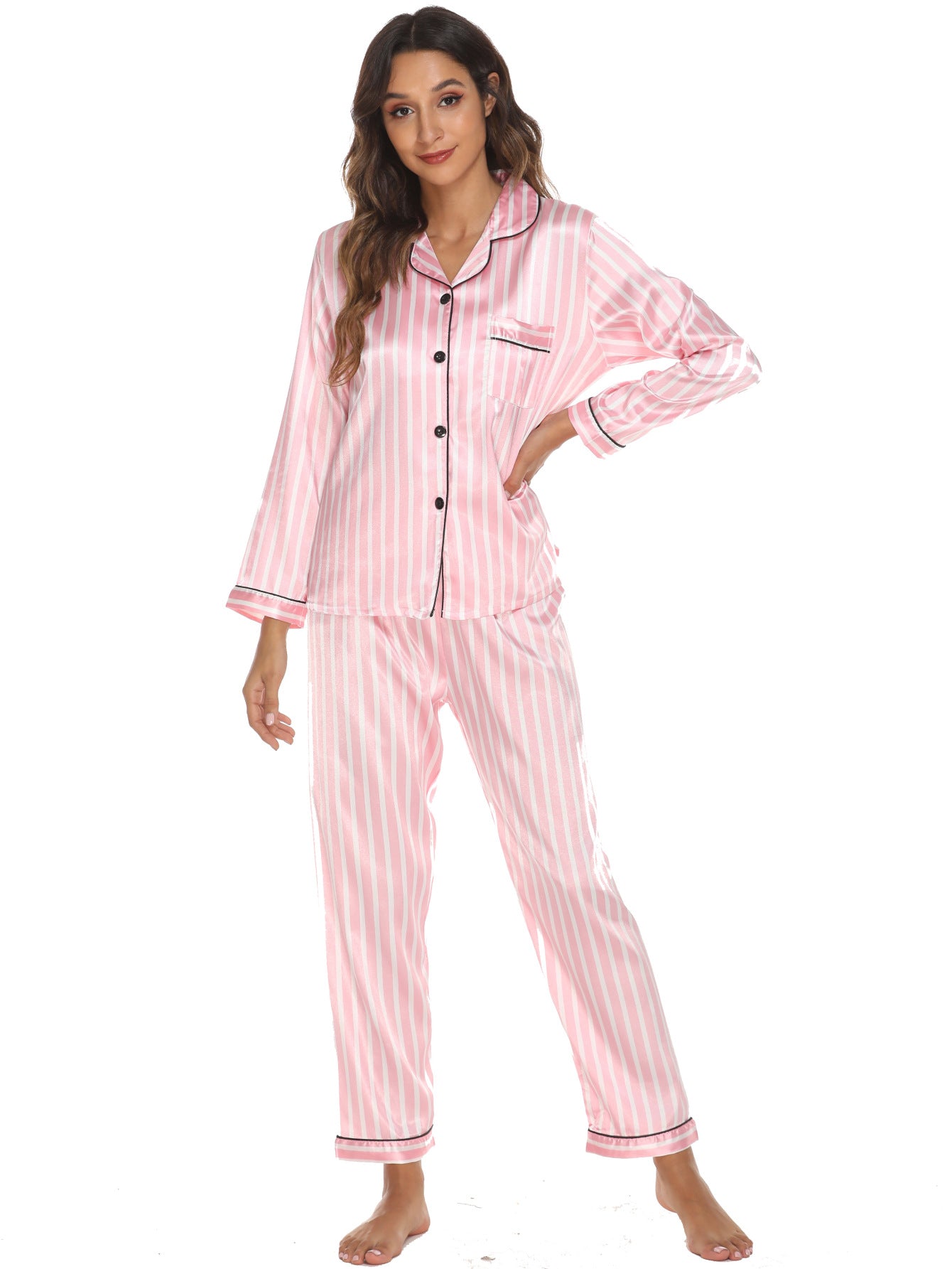 Women's Long Sleeve Loungewear  Pajama Set in 10 Patterns S-XL - Wazzi's Wear