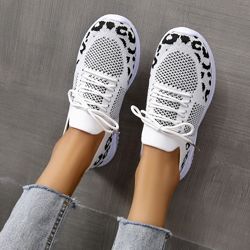 Women’s Leopard Print Lace-up Sneakers in 4 Colors - Wazzi's Wear