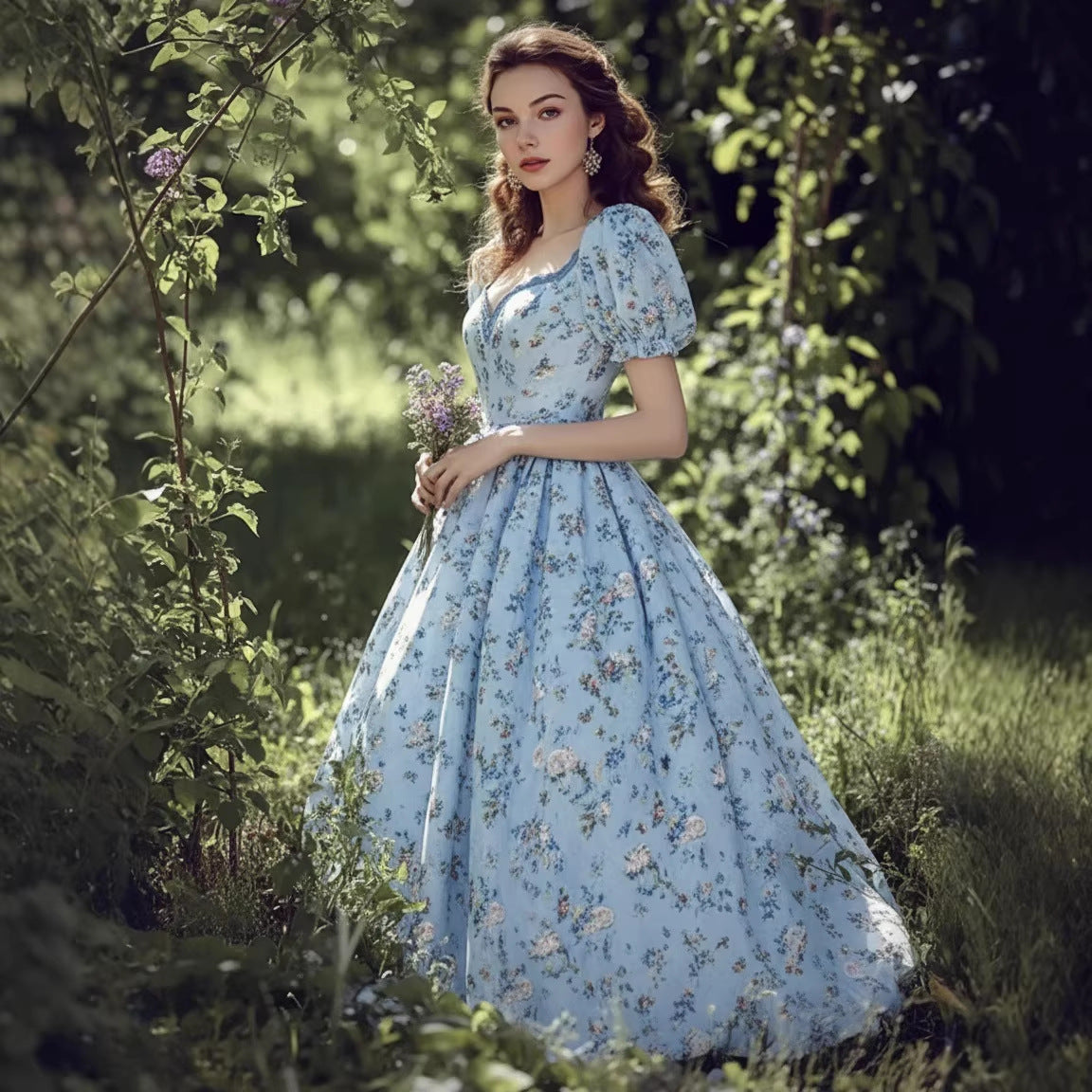 Womens Bohemian Casual V-Neck Short-Sleeve Dress