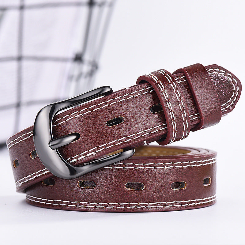 Unisex PU Leather 3’5” Belt in 4 Colors - Wazzi's Wear