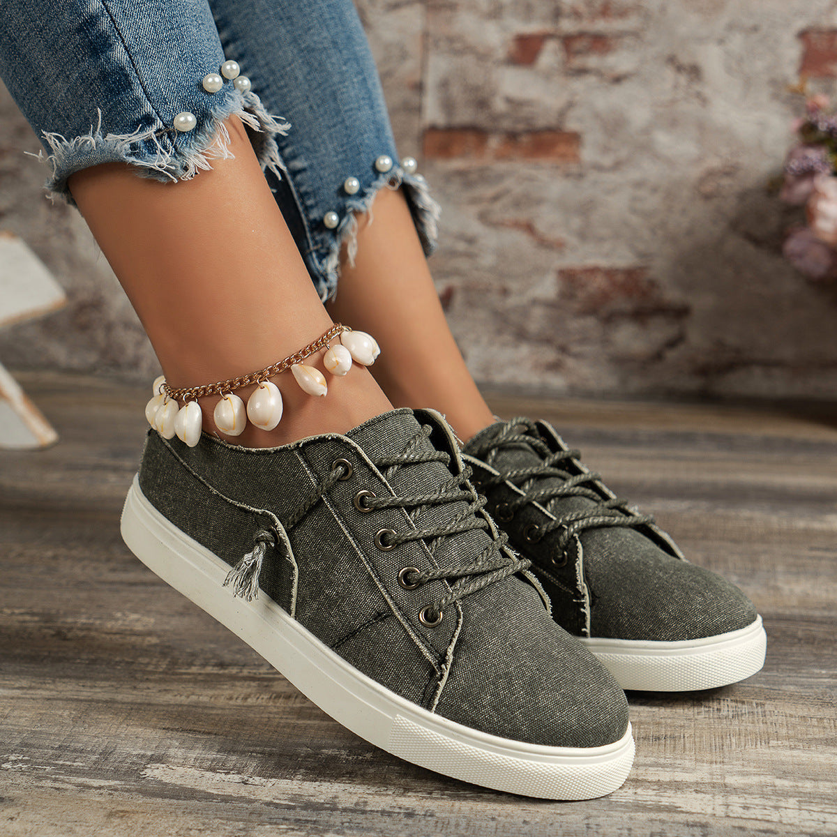 Women’s Denim Low Top Sneakers